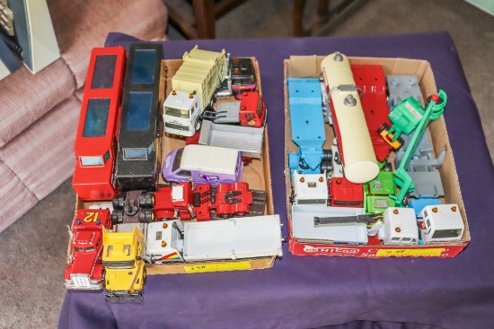 2 Flats of Die Cast Semis and Trucks