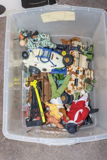 Tote with GI Joe and Toys