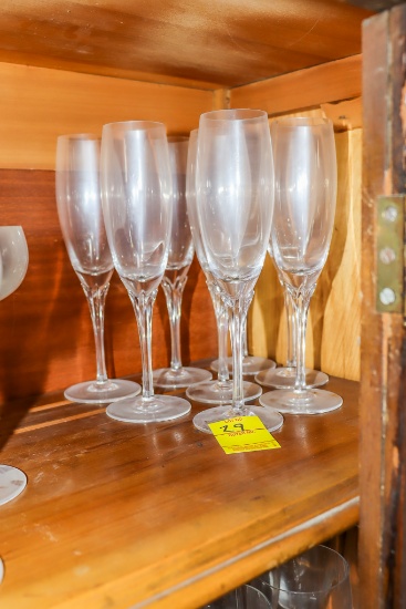 8 Gorham Crystal Champagne Flutes