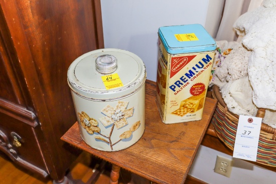 Premium cracker and additional vintage tins
