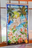 Framed Flamingo Stained Glass