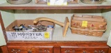 wicker plate and silverware basket box of silverware