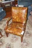 Leather chair with wear / Solid to sit in