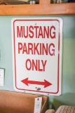 Mustang Parking Only Porcelain Sign
