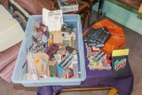 Tote with Matchbox Military Items and toys