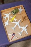 Die Cast Flat of Airplanes and tin tank
