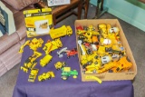 Large assortment of die cast construction toys