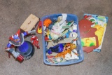 Tote with assortment of toys