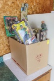 2 NOS GI Joes and Large box of GI Joe materials and GI Joe