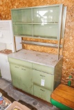 MCM Green Hutch with sliding glass doors
