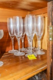 8 Gorham Crystal Champagne Flutes