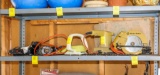 5 Electric Corded Hand Tools on shelf