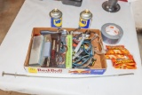 Flat with tools tape glasses and wd40