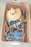 Tote with Jurassic Park Building and Toys