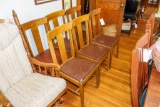 6 Oak Kitchen Chairs (some need repair)
