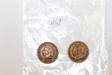 2 Indian Head Cents Penny 1894 and 1896