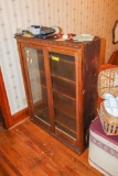 Oak Glass Front Book Case 36x48x12 (no contents)