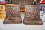 Brass Bookends with Lion's Head