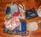 2 Boxes of vintage purses and bags