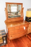 Oak Dresser with Mirror 42x67x21