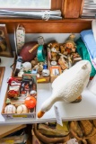 Home décor, goose, football, baseballs