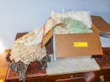 Box of Doileys and linens