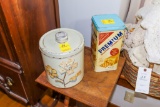 Premium cracker and additional vintage tins