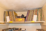 Top shelf of albums CDs and carriers (classical and 50's and 60's)