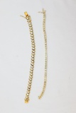 2 Ladies gold and diamond bracelets