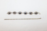 2 Ladies silver bracelets
