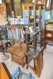 Wicker Rocking Chair, 3 nesting tables, Oak side table, smalll side table