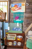 Vintage Pet Carrier, Hampster supplies and cage, crock bowls, waters and more