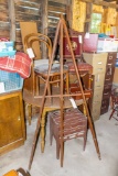 7 Pieces of project furniture (table, chairs, easel, shelf, magazine rack)