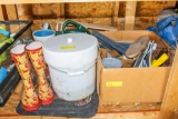 Outdoor décor, boots, auto floor mats, sprinkler can, planters