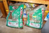 Bags of mulch and landscape stone