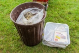 Trashcan Full of wire hangers