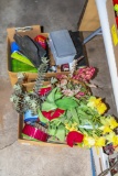 2 Boxes with office supplies and home décor