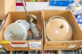 2 Boxes with Vintage Lights and Globes