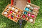 Box with Shiny Brite and other older Christmas ornaments