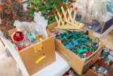 Vintage Christmas ornaments and lighting