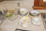 Large variety of vintage glass and dishes
