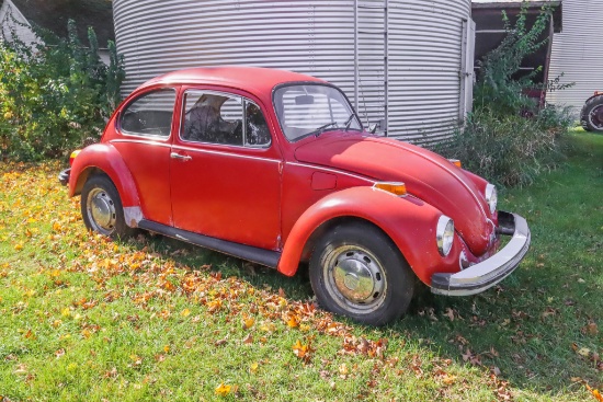 1974 Volkswagen with Red Exterior and Black Vinyl Interior and Manual Shift 4-Speed Transmission…