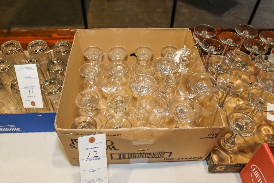 (12) Champagne Flutes; (12) Brandy Sniffers