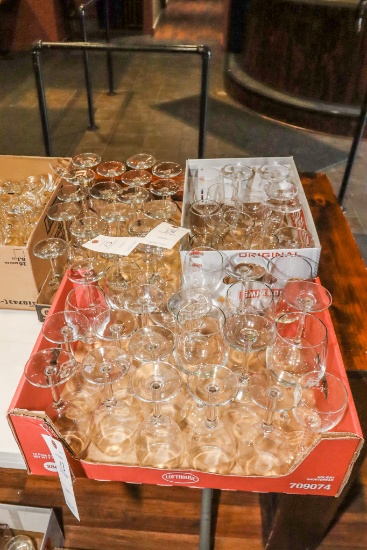(3) Boxes of Wine Glasses-Approx. (50)