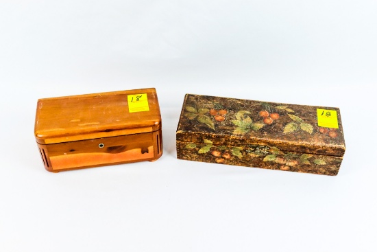 Decorative Carved Pencil Box; Lane Cedar Chest Salesman Sample