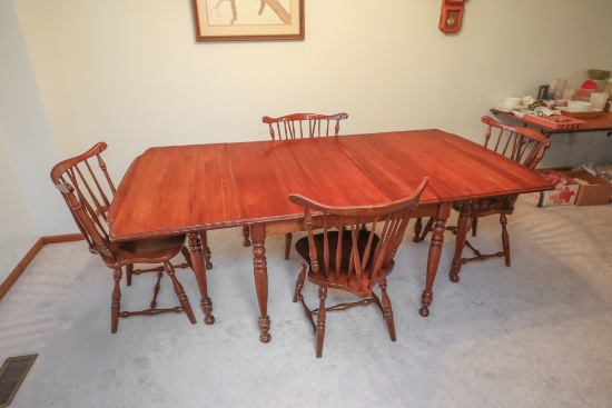 Formal Dining Table With 4 Chairs 43" X 84" With Two 12" Leaves