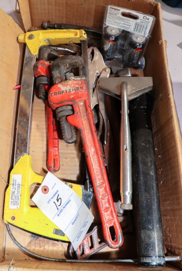 Box Of Assorted Tools Consisting Of; Vise Grips, Welding Clamps, Misc. Tools
