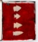 Native American Indian - Frame Of 4 Pink Flint Points