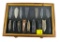 Native American Indian - Wood Case Of 17 Large Points