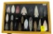 Native American Indian - Wood Case Of 21 Large Points